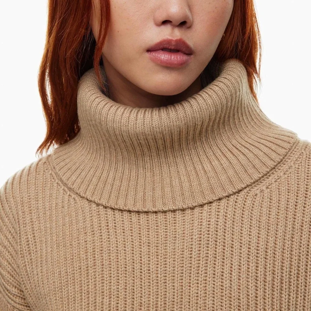 Aritzia Babaton Guell Sweater- neutral Merino Wool Turtleneck- Size Small - Picture 5 of 13
